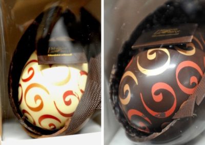 Oeufs décorés en chocolat